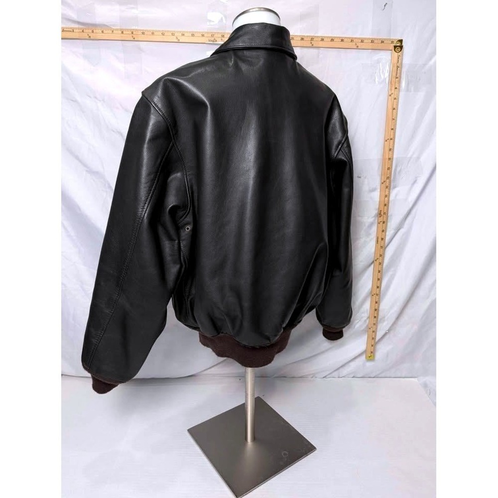 US Wings A-2 Leather Flight Jacket Brown Dept of State Patch Mens Large USA Made - Picture 10 of 10